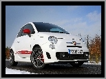 Abarth 500, Zima, Biały, Śnieg